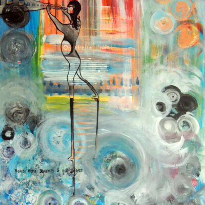 ON ÉTREINT L'IDÉAL - Acrylique sur papier.