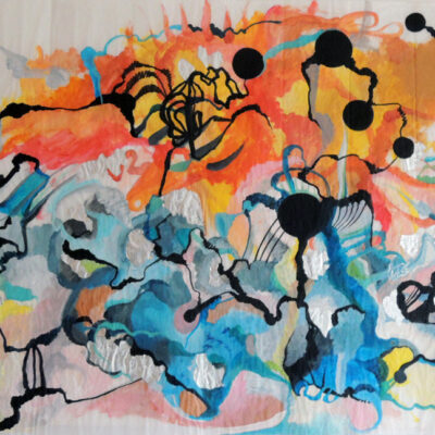 PAYSAGE SONORE - Acrylique et papier aluminium sur papier industriel translucide.