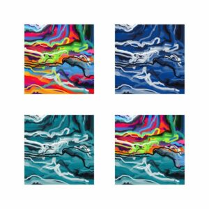 <br>ÉTAPE N°2 : Le passage par Photoshop, logiciel qui me permet de tester différentes variations de couleurs, mais aussi de découper l'image au pixel près. Ici, je suis une ligne de démarcation du tableau pour le séparer en deux zones distinctes, venant intégrer la notion de paysage.<br><br>