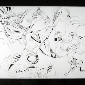 <br><em>L'AIGUILLE CREUSE <span style='color: #99AEC0'>- PLUME N°1</span></em><br>
<span style='color: #5E7C98'>42 x 30 cm, Rotring ArtPen et son encre noire sur papier dessin à grain</span><br/>
En vente sur <a href='https://amandineledu.art/commande/produit/laiguille-creuse/' rel='noopener' target='_blank' class='btnjaune'>LA BOUTIQUE</a> en ligne<br/><br/>