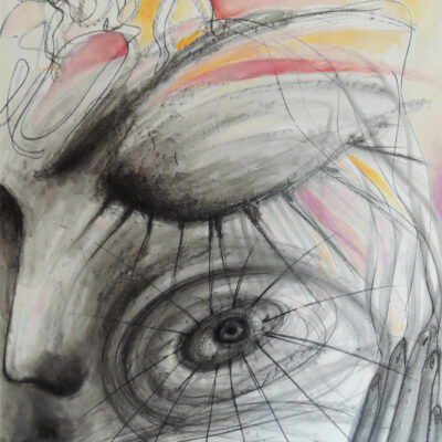 <br>LA MULTIBOUCHE ET L'ŒIL LIBRE <span style='color: #5E7C98'>- Fusain et pastels à l'huile -</span> <em><span style='color: #00CB65;font-size: 10px;'>DISPONIBLE</span></em><br><br>