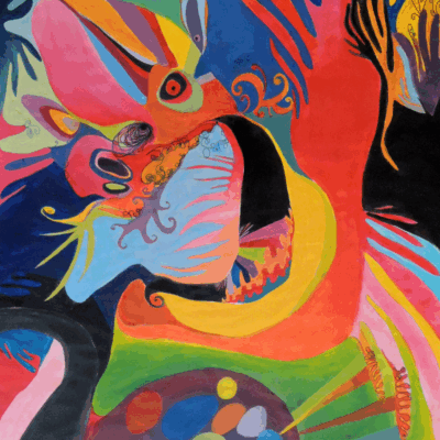 POISON VOLANT - Acrylique et stylo sur papier.