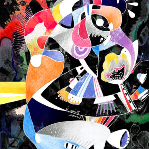 <br><em>À POINTS NOMMÉ <span style='color: #99AEC0'>- EMPREINTE DIGITALE</span></em><br>
<span style='color: #5E7C98'>Peinture numérique, tirage sur mesure sur papier (digigraphie) ou métal (subligraphie)</span><br/>
En vente sur <a href='https://amandineledu.art/commande/produit/a-points-nomme/' rel='noopener' target='_blank' class='btnjaune'>LA BOUTIQUE</a> en ligne<br/><br/>
